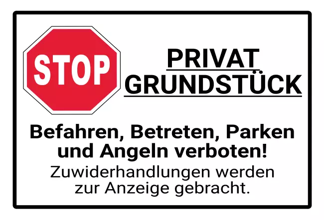 Parken verboten Schild Parken - Verkehr PRIVAT GRUNDSTÜCK Bild