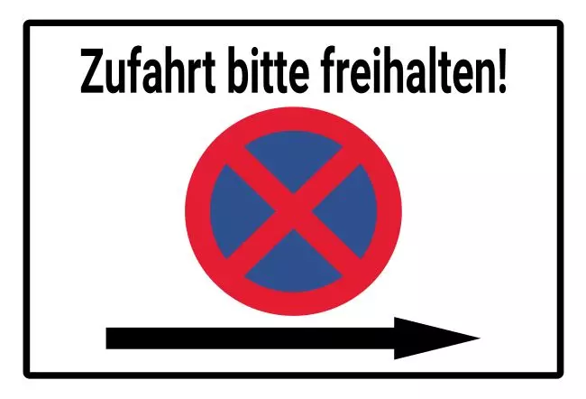 Parken verboten Schild Parken - Verkehr Zufahrt bitte freihalten! Bild