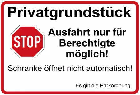 Parken verboten SchildParken - Verkehr Ausfahrt nur für Berichtigte Bild