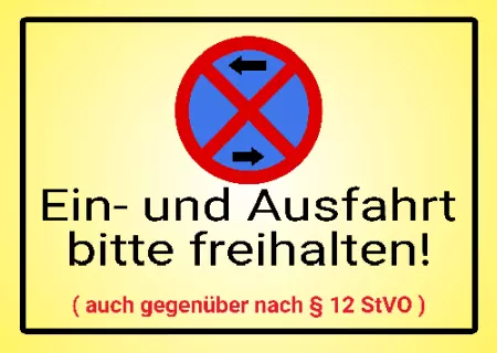 Parken verboten SchildParken - Verkehr Ein- und Ausfahrt feihalten Bild