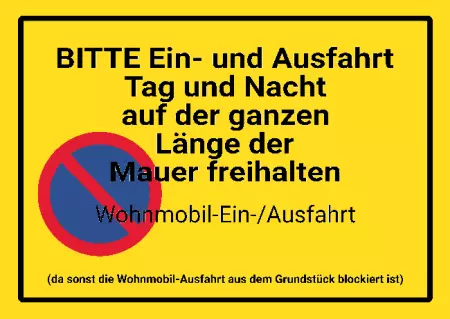 Parken verboten SchildParken - Verkehr Ein- und Ausfahrt Tag und Nacht... Bild