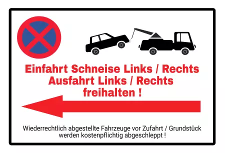 Parken verboten Schild Parken - Verkehr Einfahrt Schneise Links Bild