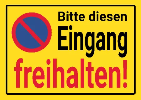 Parken verboten Schild Parken - Verkehr Eingang freihalten! Bild
