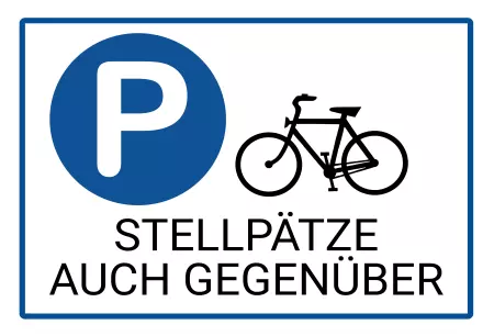 Parken verboten Schild Parken - Verkehr Fahrradstellplätze gegenüber Bild