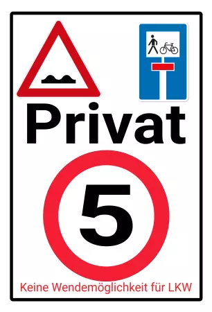 Parken verboten SchildParken - Verkehr Keine Wendemöglichkeit für LKW Bild