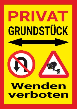 Parken verboten Schild Parken - Verkehr PRIVAT GRUNDSTÜCK WENDEN VERBOTEN Bild