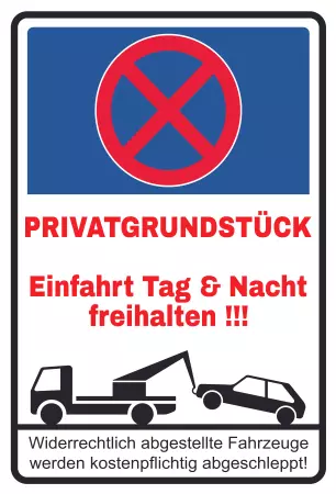 Parken verboten SchildParken - Verkehr Privatgrundstück Bild