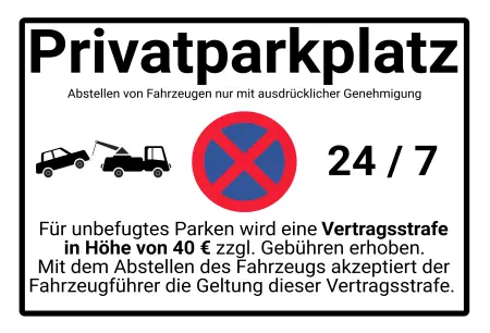 Parken verboten Schild Parken - Verkehr Privatparkplatz Bild