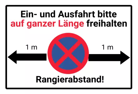 Parken verboten SchildParken - Verkehr Rangierabstand einhalten! Bild